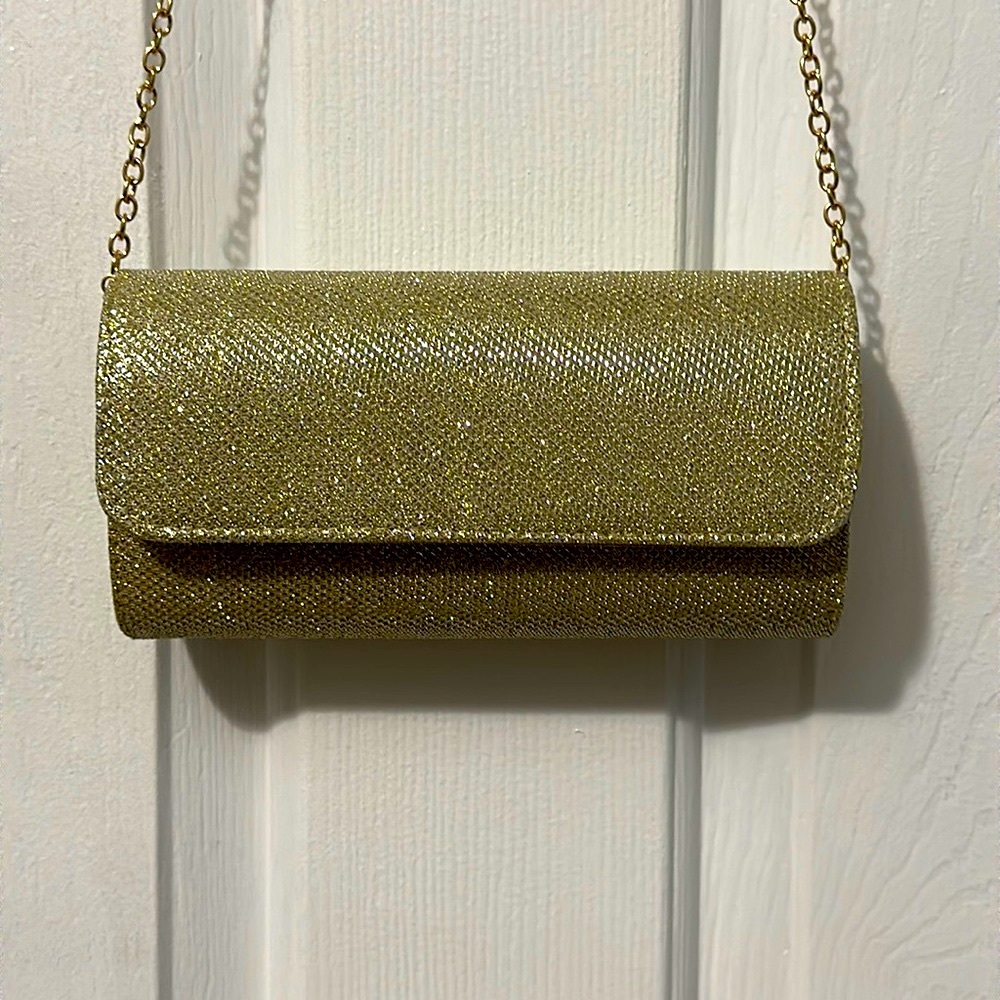 Gold cross body purse or clutch